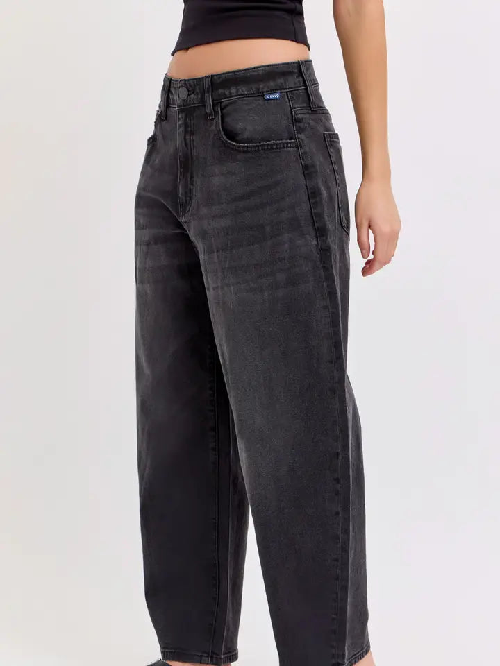 Black Barrel Leg Jean