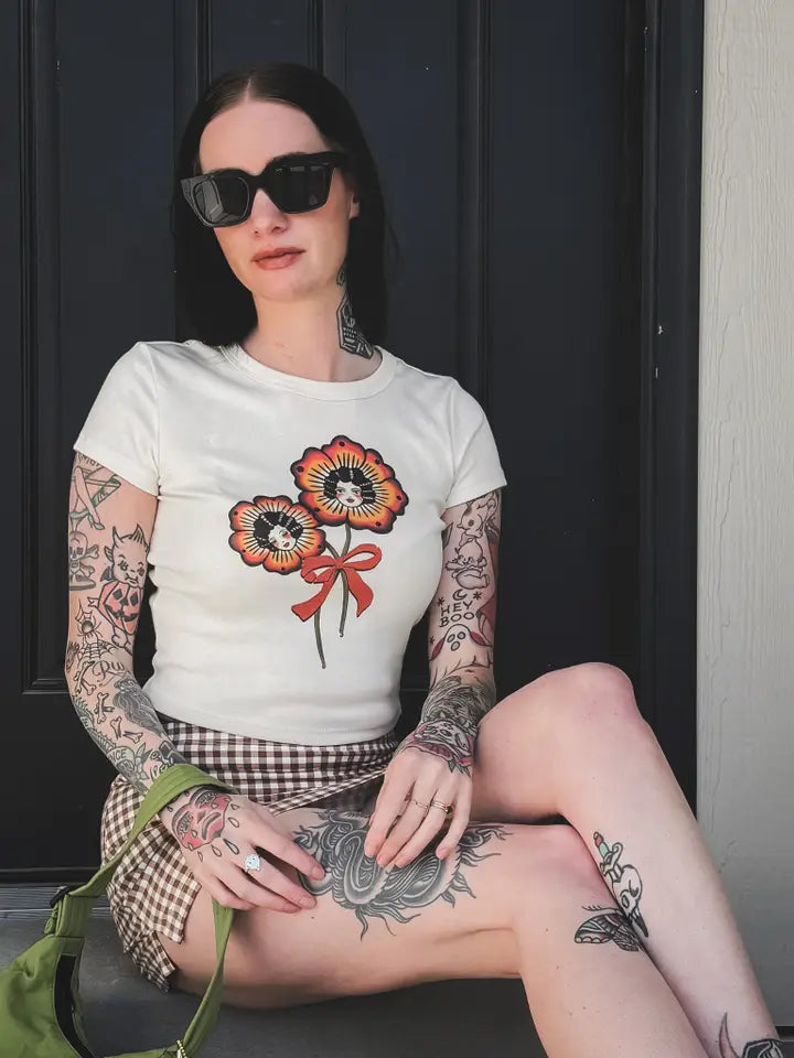 Blossom Sisters Cropped Baby Tee