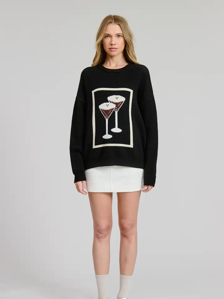 Double Espresso Martini Jacquard Sweater Top