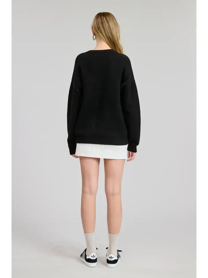 Double Espresso Martini Jacquard Sweater Top