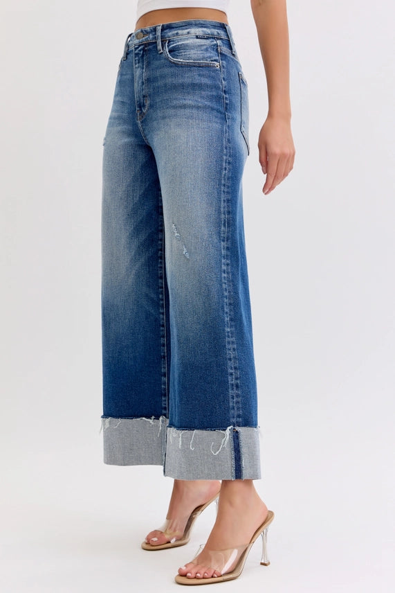 High Rise Crop Wide Leg with Cuff
