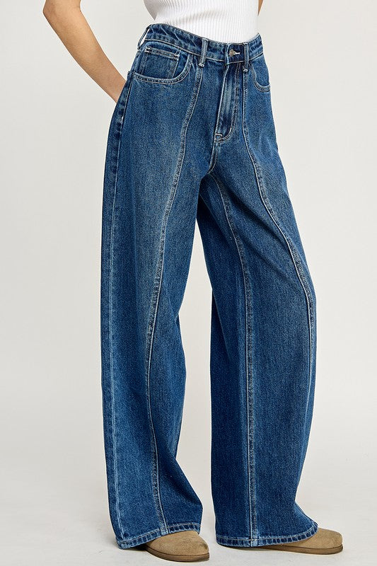 Soft Denim Straight Wide Leg Highwaist Jean