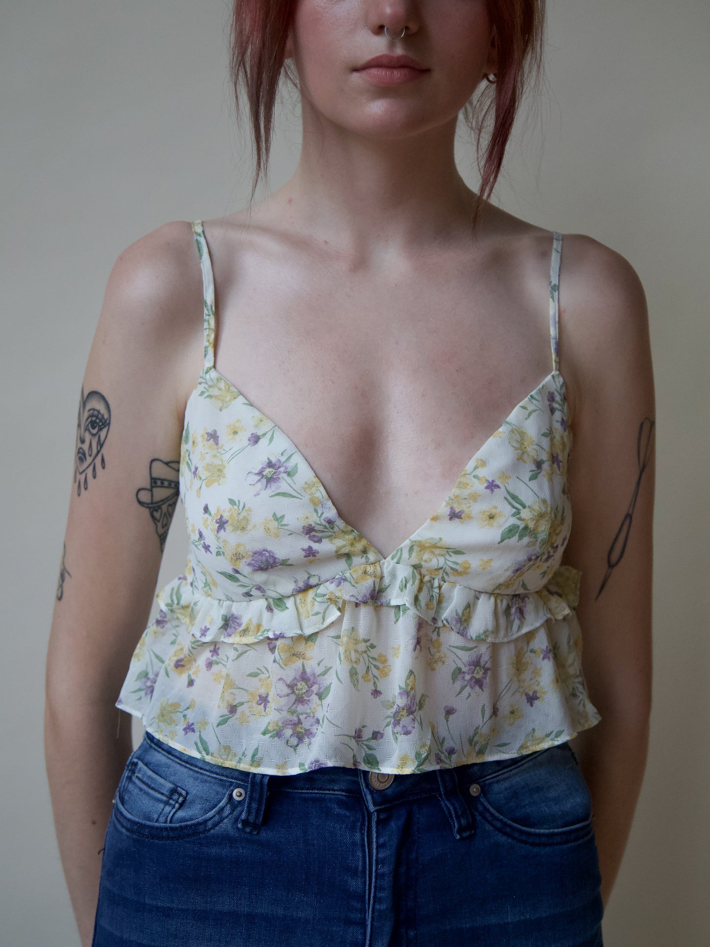 Floral Babydoll Crop Top