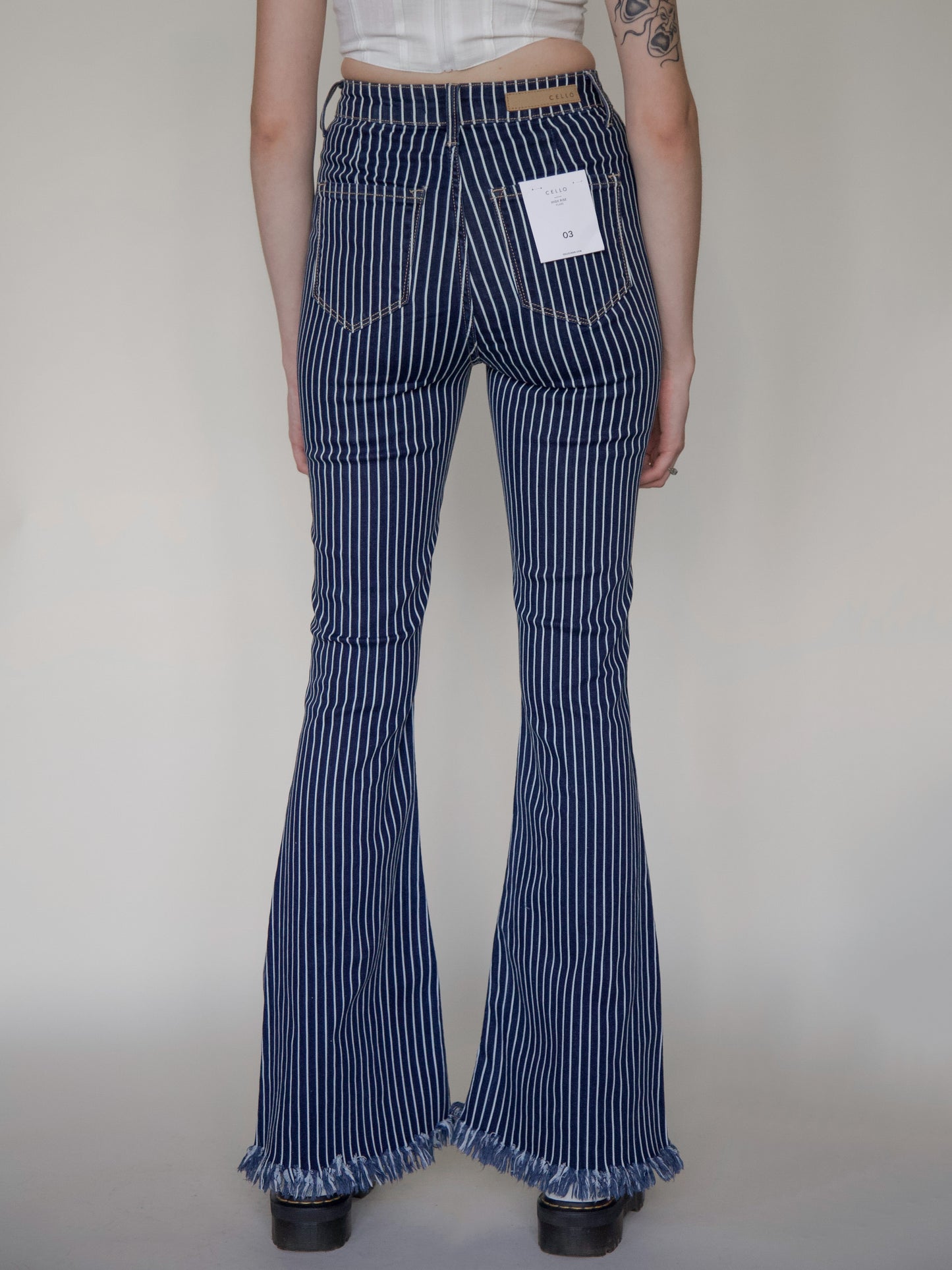 Stripe High Rise Flares