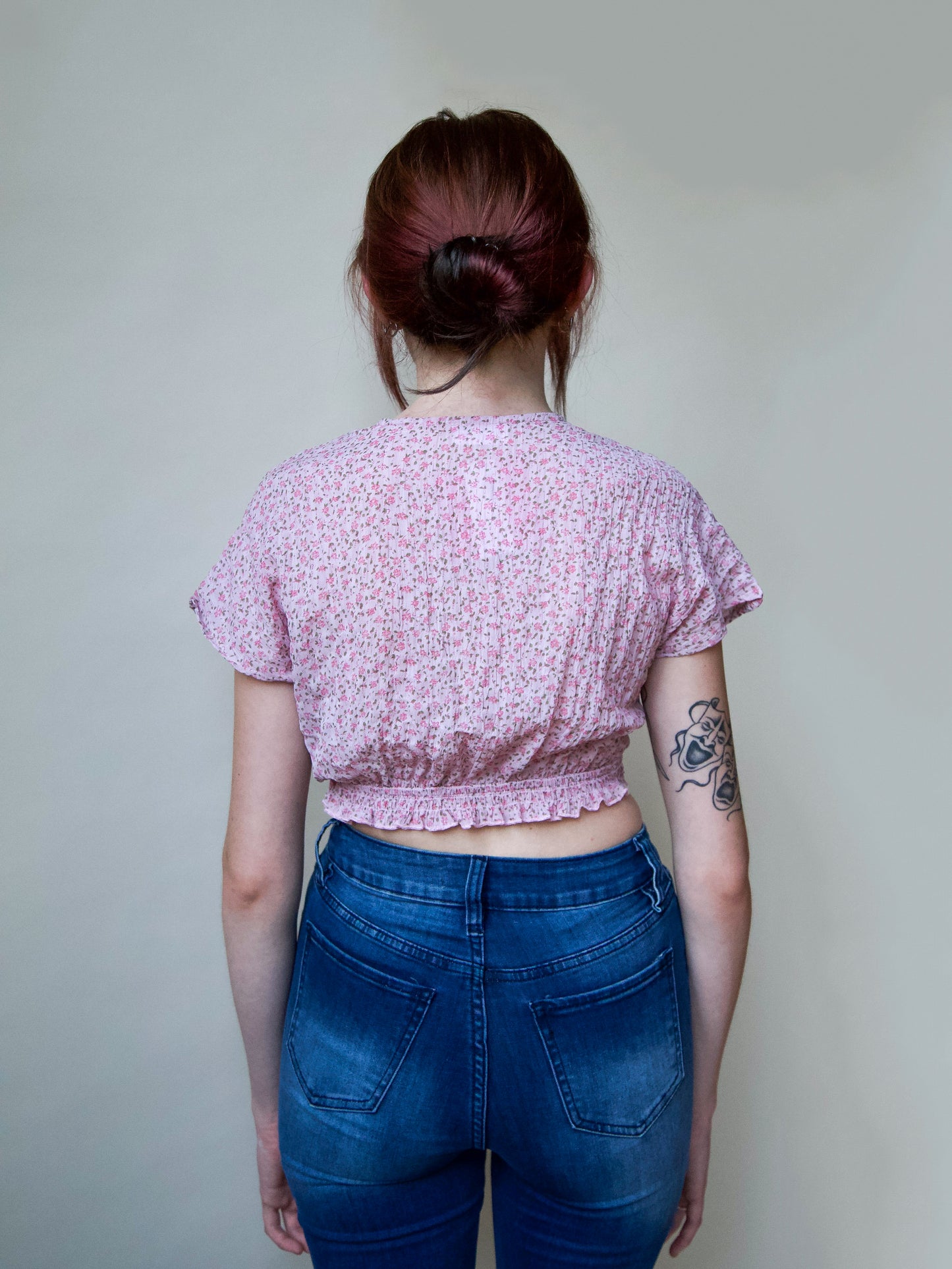 Floral Tie Front Crop Top