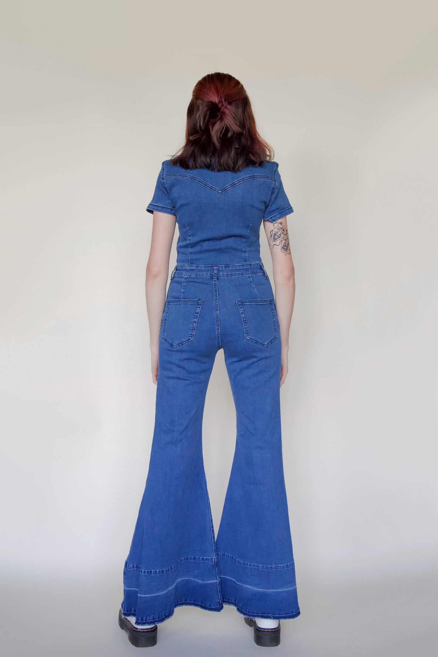 Wide Leg Denim Jumpsuit