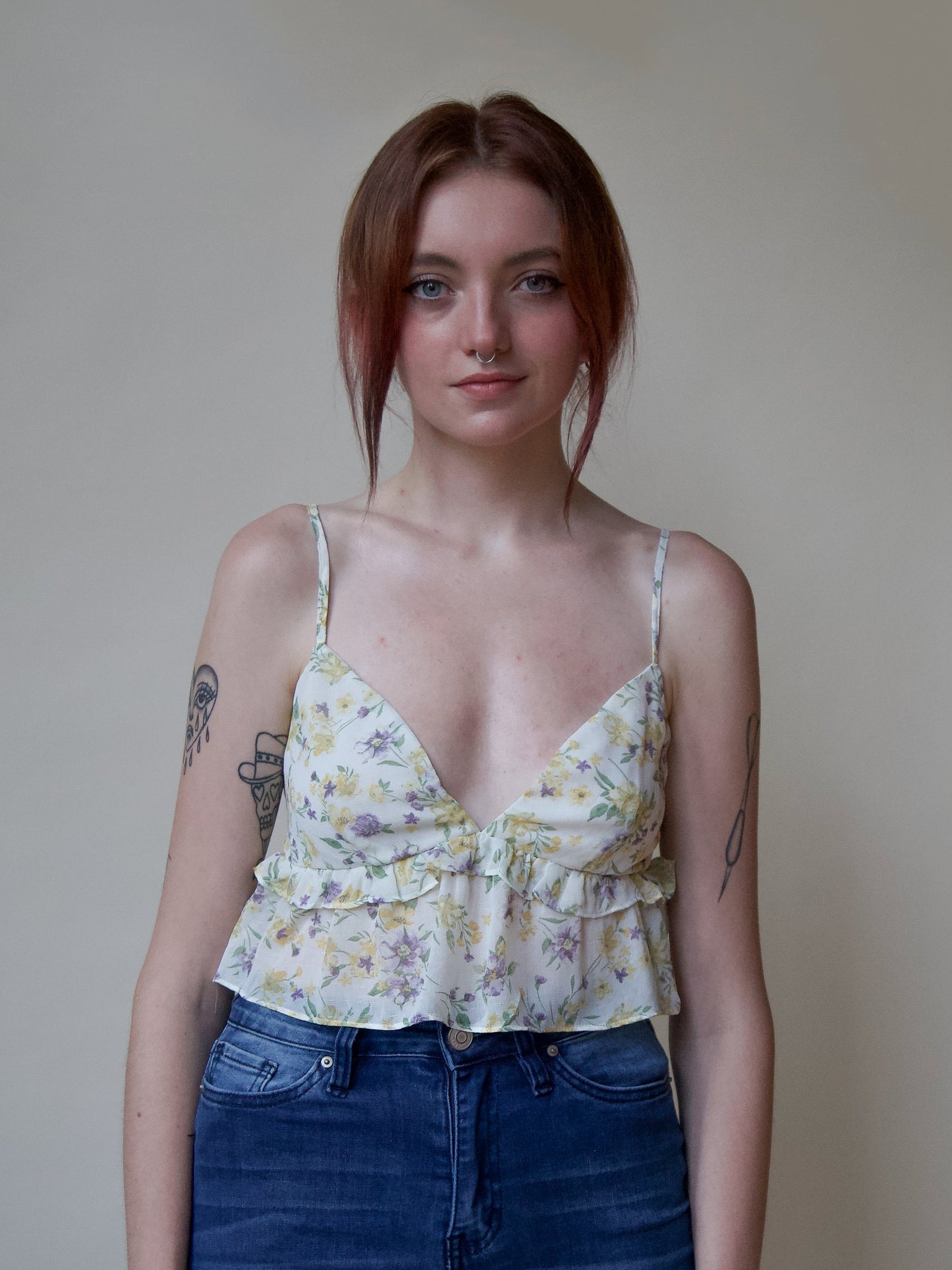 Floral Babydoll Crop Top