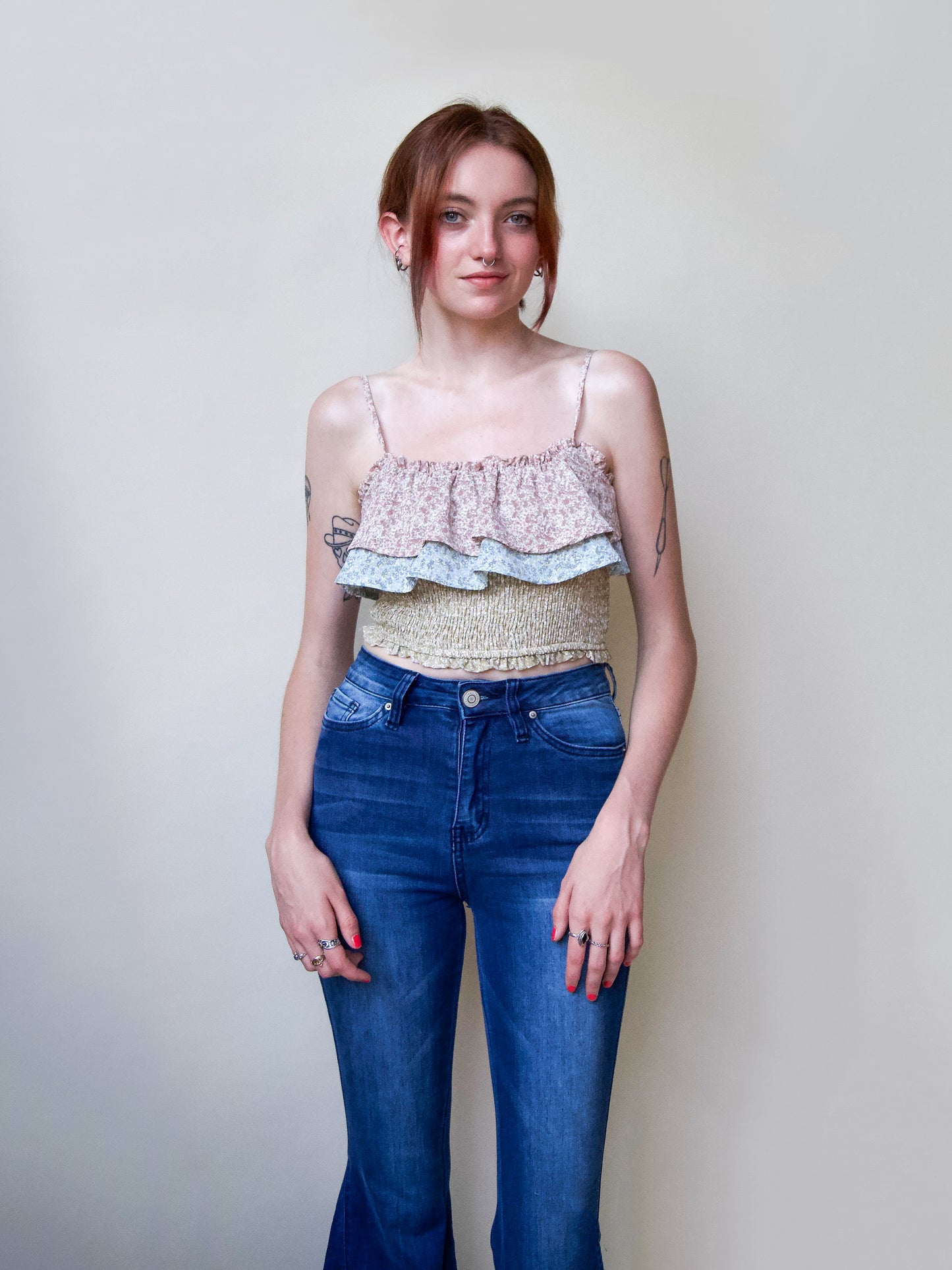 Tiered Ruffled Crop Top